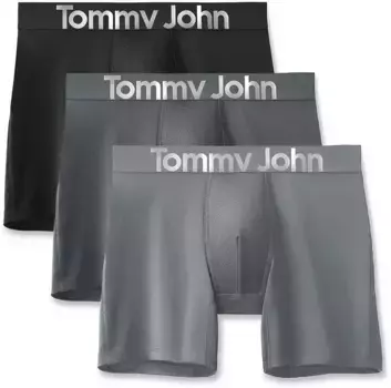 Мужские трусы-боксеры Tommy John 360 Sport Micro — набор из 3 штук, цвет Black/Turbulence/Monument