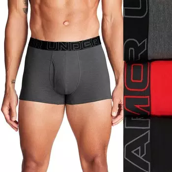 Мужские трусы-боксеры Under Armour из трех комплектов Performance из смеси хлопка 3, цвет Castlerock