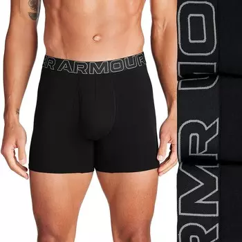 Мужские трусы-боксеры Under Armour из трех комплектов Performance из хлопка стрейч 6, черный