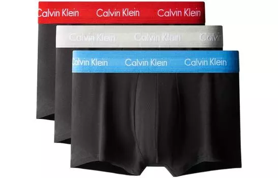 Мужские трусы Calvin Klein, 1 комплект из 3 полосок (серый+красный+синий)