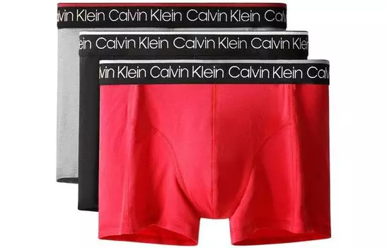 Мужские трусы Calvin Klein, цвет 1 set of 3 strips (black/red/gray)