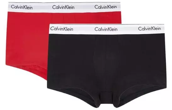 Мужские трусы Calvin Klein, цвет 2 pcs (black + red)
