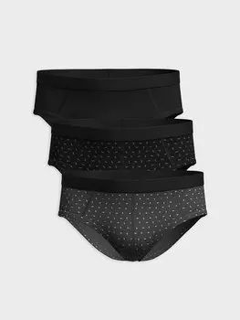 Мужские трусы-комбинации из гибкой ткани стандартной формы, 3 шт. LCW DREAM, черный с принтом