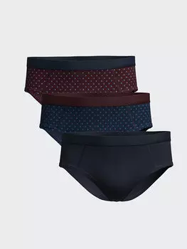 Мужские трусы-комбинации из гибкой ткани стандартной формы, 3 шт. LCW DREAM, индиго с принтом