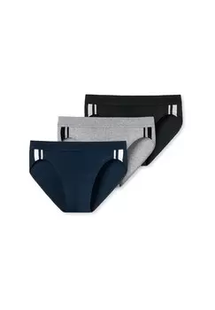 Мужские трусы, набор из 3 шт - Трусы Rio 95/5, хлопок стрейч, боковые полоски SCHIESSER, цвет Schwarz/grau/dunkelblau
