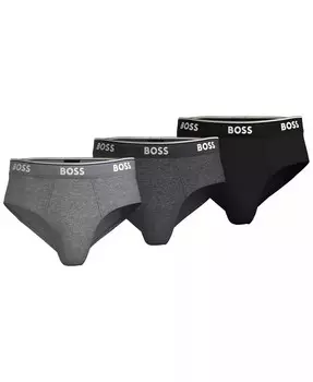 Мужские трусы Power 3-Pk. с логотипом на талии Hugo Boss, серый