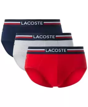 Мужские трусы с логотипом в полоску, 3 штуки, классическая посадка Lacoste, мультиколор