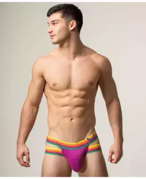 Мужские трусы-слипы RAINBOW RUSH с карманом Rounderbum, оранжевый