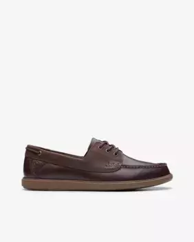 Мужские туфли Bratton Boat Shoe из кожи с добавлением ЭВА Clarks, темно-коричневый