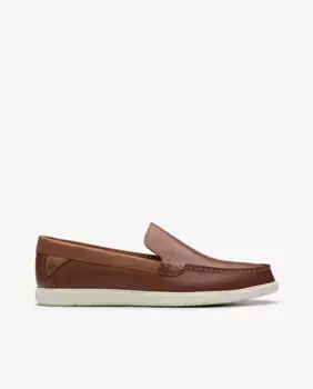 Мужские туфли Bratton Loafer из кожи с ЭВА Clarks, темно-коричневый