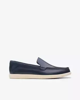 Мужские туфли Bratton Loafer из кожи с ЭВА Clarks, тёмно-синий