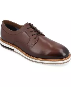 Мужские туфли дерби Glover широкой ширины Tru Comfort из пенопласта на шнуровке с круглым носком Thomas & Vine, цвет Brown