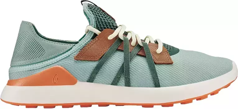 Мужские туфли для гольфа OluKai Manele, цвет Moss/Orange