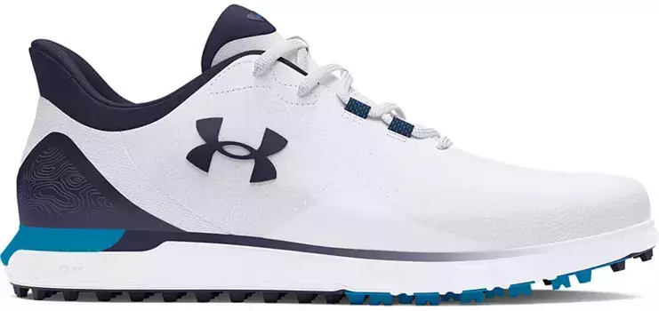 Мужские туфли для гольфа Under Armour Drive Fade без шипов, цвет White/Midnight Navy