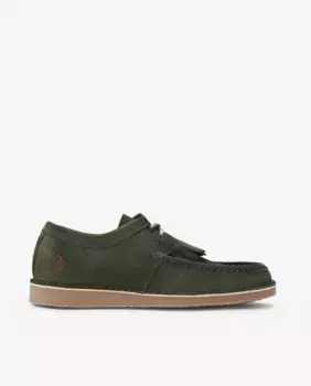 Мужские туфли-лодочки Kenney Low Suede с кисточками и логотипом Fred Perry, зеленый