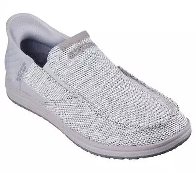 Мужские туфли Melson Medford Slip-Ins светло-серого цвета Skechers