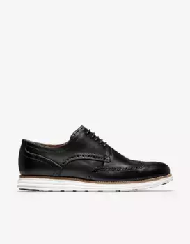 Мужские туфли на шнуровке из кожи с деталями в стиле броги Cole Haan, черный