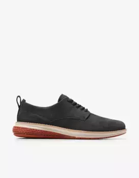 Мужские туфли на шнуровке из нубука с перфорированными деталями Cole Haan, черный