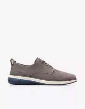 Мужские туфли на шнуровке из нубука с перфорированными деталями Cole Haan, серый