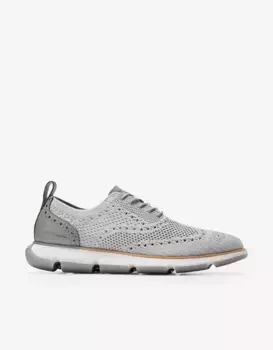 Мужские туфли на шнуровке из ткани Stitchlite Cole Haan, светло-серый