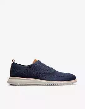 Мужские туфли на шнуровке из ткани Stitchlite Cole Haan, тёмно-синий