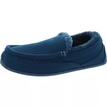 Мужские удобные тапочки-лоферы с подкладкой из искусственного меха Spun Deer Stags, цвет royal blue tflt