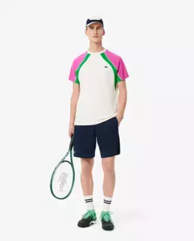 Мужские ультрасухие эластичные теннисные шорты Lacoste, тёмно-синий