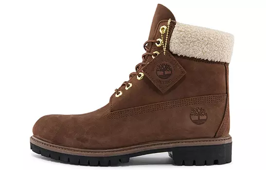 Ботинки Timberland 6 Inch Premium Waterproof Boots 'Brown And Fleece Collar'
