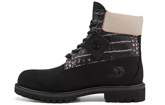 Ботинки Timberland Premium Waterproof Wide Fit Boot 'Black Nubuck With Pink'