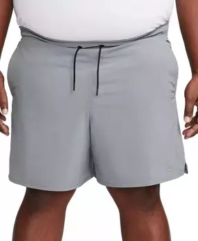 Мужские универсальные шорты без подкладки Dri-FIT длиной 7 дюймов Unlimited Nike, серый