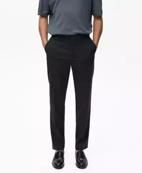 Мужские утепленные узкие брюки Cold Wool MANGO, синий