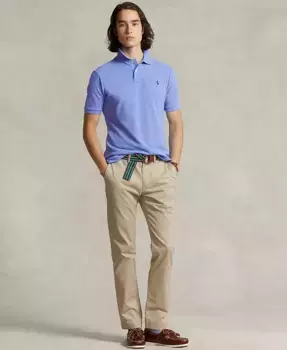 Мужские узкие эластичные брюки чинос Polo Ralph Lauren, коричневый/бежевый