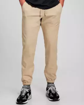 Мужские узкие бежевые брюки-джоггеры Gap, коричневый