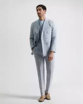 Мужские узкие брюки гуркха с эффектом льна светло-голубые PuroEgo, голубой