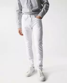 Мужские узкие брюки с пятью карманами белого цвета Salsa Jeans, белый