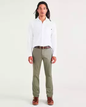 Мужские узкие брюки в китайском стиле Dockers, темно-зеленый