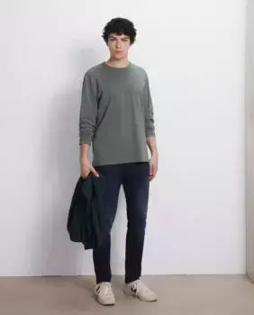 Мужские узкие джинсы из трикотажного денима Easy Wear, темно-серый