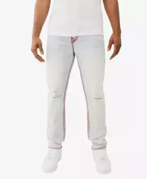 Мужские узкие джинсы Rocco Super T с отворотом True Religion, синий