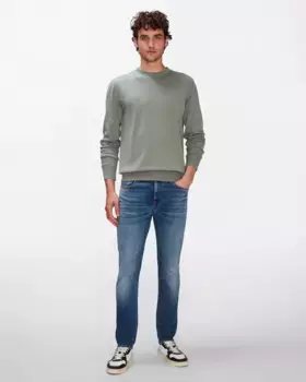 Мужские узкие джинсы средней посадки в синем цвете индиго 7 For all mankind, синий
