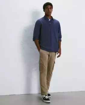 Мужские узкие хлопковые брюки бистрейч с множеством карманов светло-коричневого цвета Easy Wear, коричневый