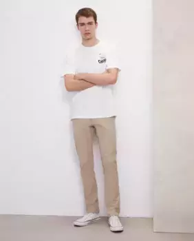 Мужские узкие хлопковые брюки бистрейч с пятью карманами светло-коричневого цвета Easy Wear, коричневый