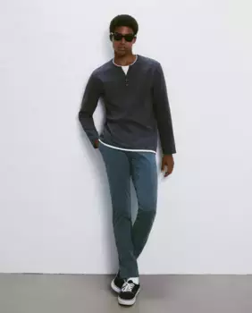 Мужские узкие хлопковые брюки-чинос Garmnet Dye Easy Wear, синий