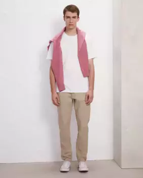 Мужские узкие хлопковые брюки-чиносы бистрейч светло-коричневого цвета Easy Wear, коричневый