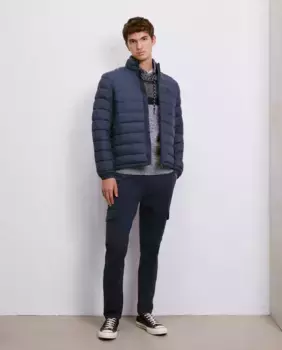 Мужские узкие хлопковые брюки Garmnet Dye с множеством карманов Easy Wear, темно-синий