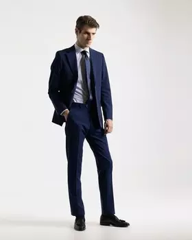 Мужские узкие классические брюки с без железа Puroego, синий