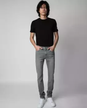 Мужские узкие мужские джинсы из серого денима Zadig & Voltaire, серый