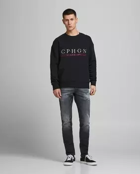 Мужские узкие синие джинсы Glenn Jack & Jones, черный