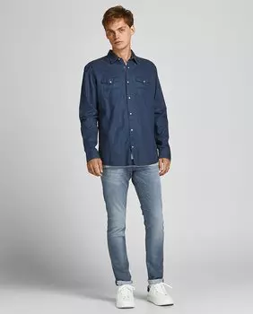 Мужские узкие синие джинсы Glenn Jack & Jones, синий