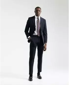 Мужские узкие темно-синие классические брюки без железа PuroEgo