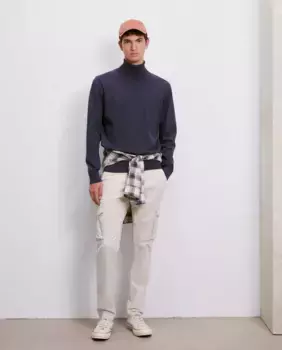 Мужские узкие вельветовые брюки с множеством карманов Easy Wear, цвет Hielo